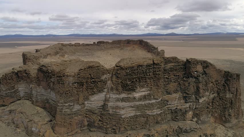 An Aerial View of the Fort Rock State Park in Central Oregon
