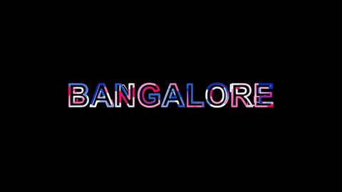 Letters are collected in Big city BANGALORE, then scattered into strips. Alpha channel Premultiplied - Matted with color black