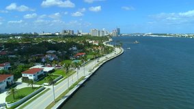 Aerial waterfront homes Palm Beach County Florida