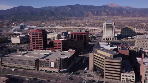 Downtown Colorado Springs Skyline Aerial View
