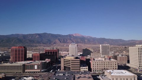 Downtown Colorado Springs Skyline Aerial View
