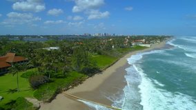 Aerial florida beach front real estate 4k 60p footage