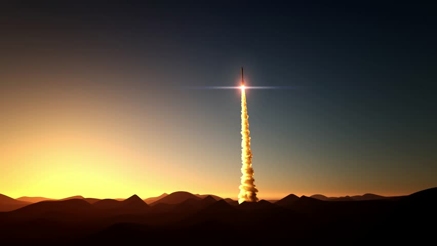 Rocket start on sunset