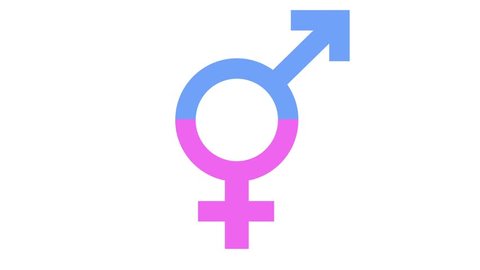 transgender gender equality icon in and out animation