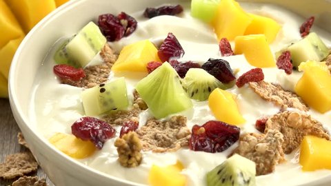 yogurt and fruits