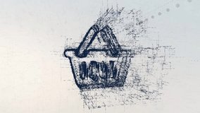 sign Shopping logo, a design consisting of a code of numbers and a symbol. Abstract shop icon in computer cyber network on a light background - Powered by Shutterstock - Get 15% off with code: PIKWIZARD15