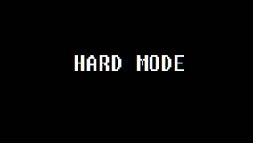 retro videogame HARD MODE text computer old tv glitch interference noise screen animation seamless loop New quality universal vintage motion dynamic animated background colorful joyful video
