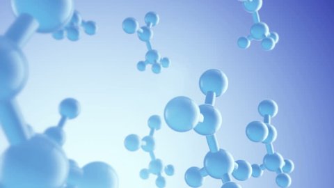 Animation of glass molecules. 3D animation