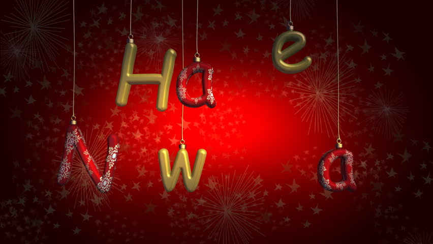 Happy New Year on red background (start)