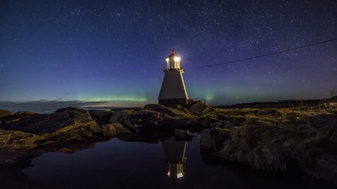 Beacon with Northern Lights
