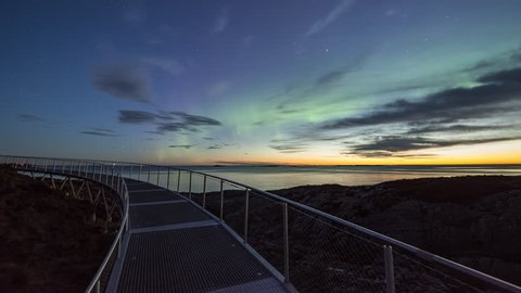 Sunset on Atlanterhavsveien tourist path