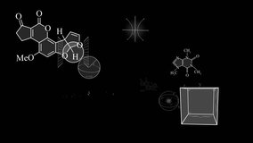 Scientific Motion Background on Black, This animated backdrop was created in Adobe After Effects CC and is perfect for any science video.