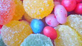 variety of candy and sweets closeup.colorful abstract motion background for your design.1920X1080 FullHD video