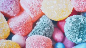 variety of candy and sweets closeup.colorful abstract motion background for your design.1920X1080 FullHD video