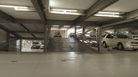 Modern large public garage, aerial view.
