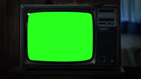 80s TV with Green Screen at Night. You can replace green screen with the footage or picture you want. You can do it with “Keying” (Chroma Key) effect in AE (check out tutorials on YouTube). Zoom Out. 