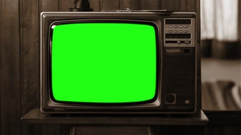 80s TV with Green Screen. Sepia Tone. You can replace green screen with the footage or picture you want with “Keying” (Chroma Key) effect in AE (check out tutorials on YouTube). Zoom In Fast. 