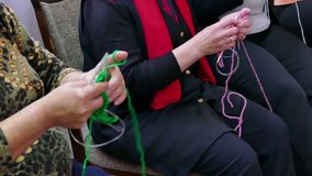 Women are knitting winter clothes, 4k Video Clip