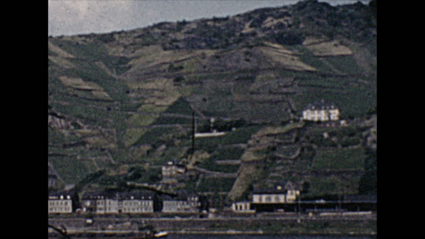 8mm vintage film hills in switzerland. 1 June 1955