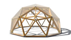 Geodesic dome circular span. Futuristic design of the future building on Mars. 3D rendering. - Powered by Shutterstock - Get 15% off with code: PIKWIZARD15