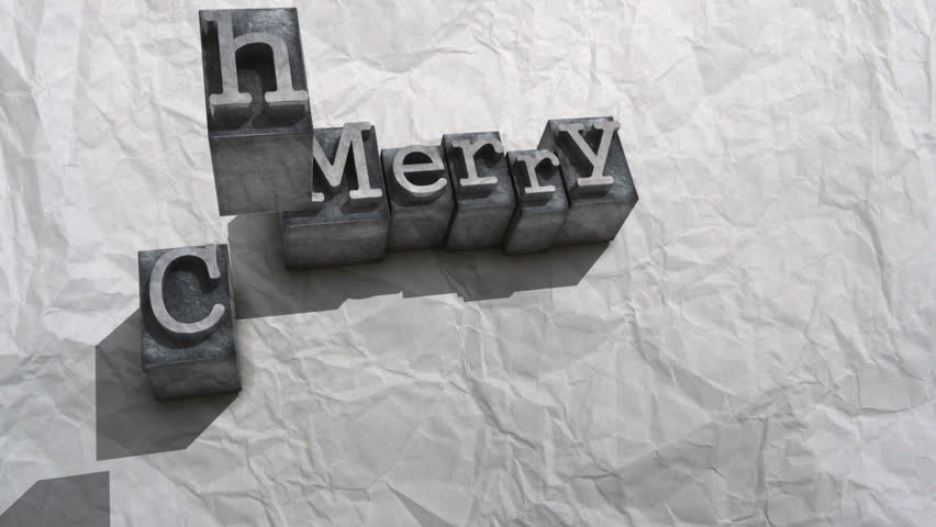 Merry Christmas done in letterpress type