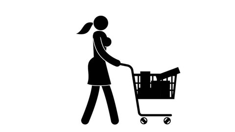 Pictogram Woman Rolls A Shopping Stockvideos Filmmaterial 100 Lizenzfrei Shutterstock