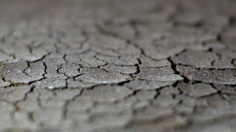 Rain Drops on dry soil slow motion