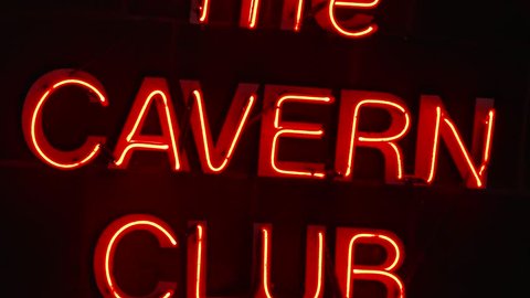 Liverpool, England, September 16, 2017.  The Neon sign for The Cavern Club in Liverpool city centre, one of the attractions on a Beatles tour of the city.