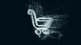 sign Internet shop logo, a design consisting of a code of numbers and a symbol. Abstract store icon in computer cyber network on a dark turquoise background - Powered by Shutterstock - Get 15% off with code: PIKWIZARD15