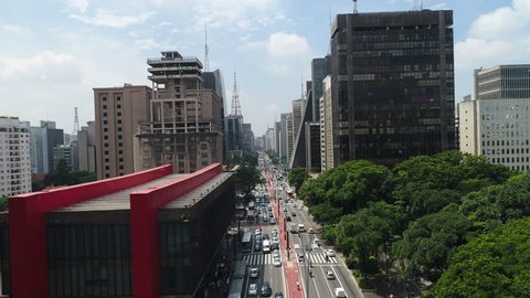Sao Paulo Paulista Avenue Aerial View