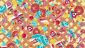 Seamless candy sweets background for kitchen recipes, youtube podcasts about sweets, music video, show, broadcast TV, event, slideshow and other media projects.