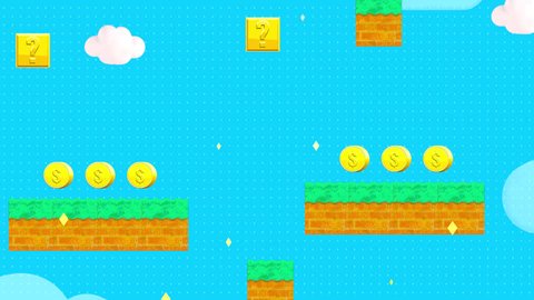 Classic retro video game style background. (Looped)