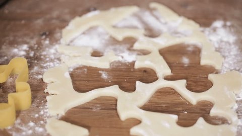 Time lapse. Step by step. Holiday season baking. Baking sugar cookies for Christmas.