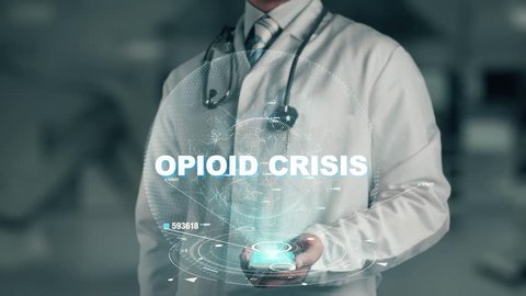 Doctor holding in hand Opioid Crisis