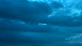 Raining cloudy time lapse motion, fast moving rain clouds after bad weather, Heavy Rain Before a Storm, Loop of thunderstorm. Evening thunderstorm video landscape background. Impressive. ULTRA HD.