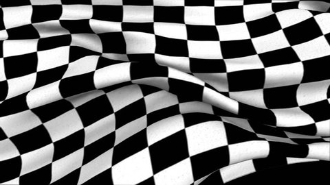 Seamless 3d animation of a racing flag by waves to the wind