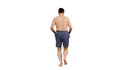 Man Naked Torso Jogging Barefoot Front Stock Footage Video (100%