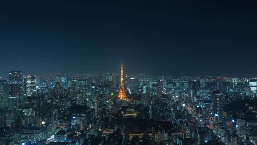 Tokyo By Night City Scape Stock Footage Video 100 Royalty Free Shutterstock