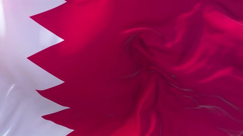 Bahrain Flag in Slow Motion Classic Flag Smooth blowing in the wind on a windy day rising sun 4k Continuous seamless loop Background