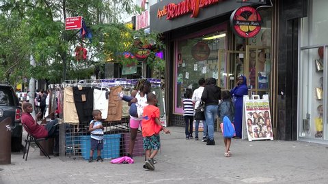NEW YORK CITY - MAY 24:
Street trading at the West 125th Street (Central Harlem).
May 24, 2017 in NYC, New York, USA.
