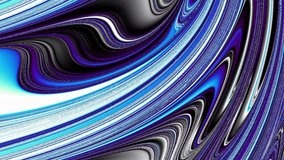 Moving irregular psychedelic waves. From wavy texture to white background. Abstract screensaver for video.