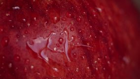 Close-up of splashing water on a red Apple. Close-up shot. Red wet apple with big droplet, macro shot. - Powered by Shutterstock - Get 15% off with code: PIKWIZARD15