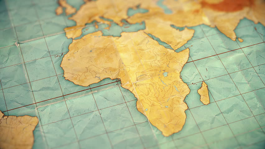 Стоки материков. Africa paper Map.