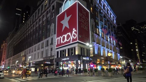 NEW YORK CITY - MAY 25:
Macy's department store at Herald Square by night.
May 25, 2017 in NYC, New York, USA.