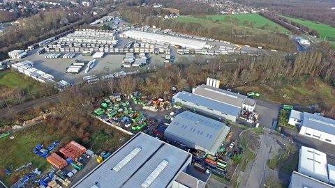 MOERS / GERMANY - JANUARY 03 2016 : Aerial of the industrial area Eurotec with the view from Rinnen to Ineos