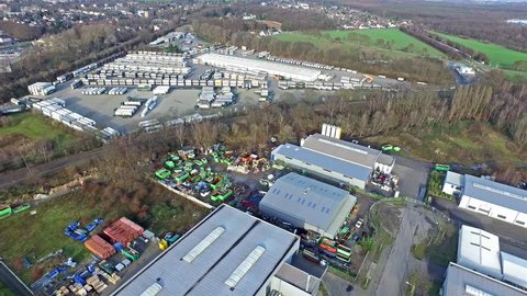MOERS / GERMANY - JANUARY 03 2016 : Aerial of the industrial area Eurotec with the view from Rinnen to Ineos