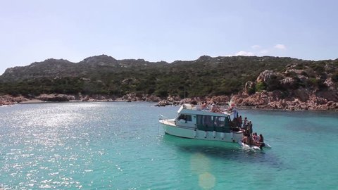 Boat at the blue lagoon in corsica