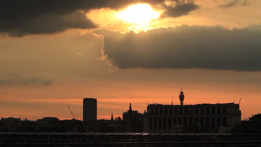 the London skyline with the BT tower amongst other buildings