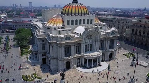 Mexico City - Aerial view of the beautiful Fine Arts Palace (Palacio de Bellas Artes) of Mexico City, Mexico