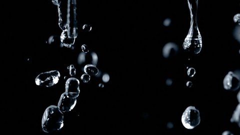 Water Drops Over Black Slow Motion 2000fps